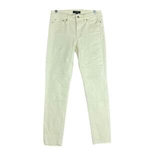 Ralph Lauren Women Jeans Off White Denim Mid Rise Classic Skinny Curvy Stretch 6